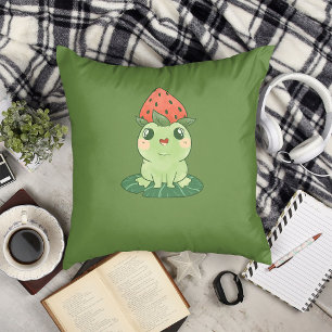 Coussin Anime de grenouille à fraise Kawaii