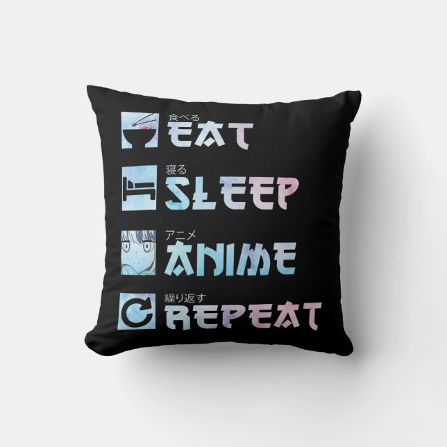 Coussin Anime de sommeil de manger Répétition - Anime M de (Recto)