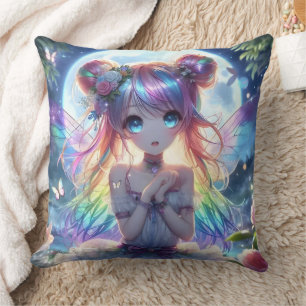 Coussin Anime Girl Arc-en-ciel Chanter Lune Fée