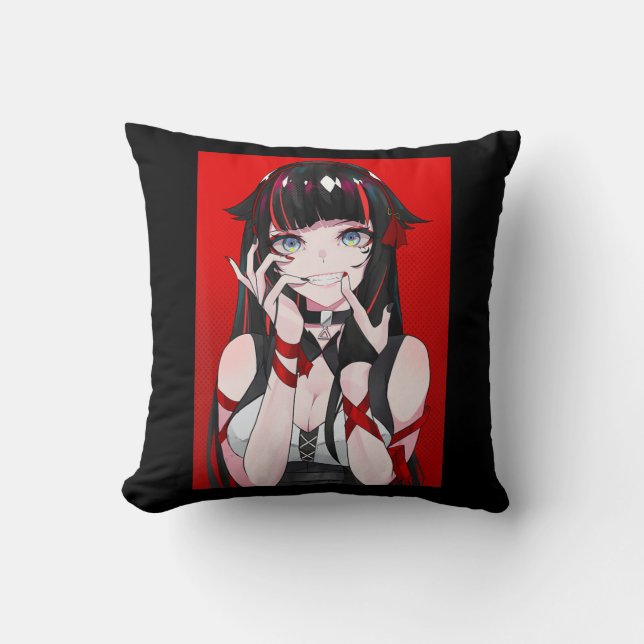 Coussin Anime Girl Kawaii Waifu esthétique japonaise Manga (Recto)