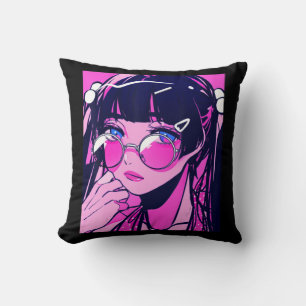Coussin Anime Girl Kawaii Waifu Pink Aesthetic Japanese Ot