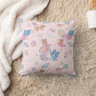 Coussin Anime Tom, Jerry et Tuffy Candyland Motif