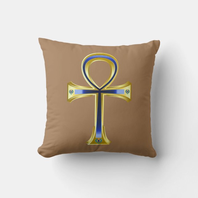 Coussin Ankh Et Scarabes Égyptiens (Recto)
