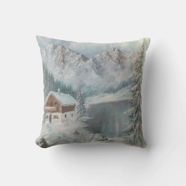Coussin Ann Hayes Peinture Rêve Bavarois de neige (Recto)