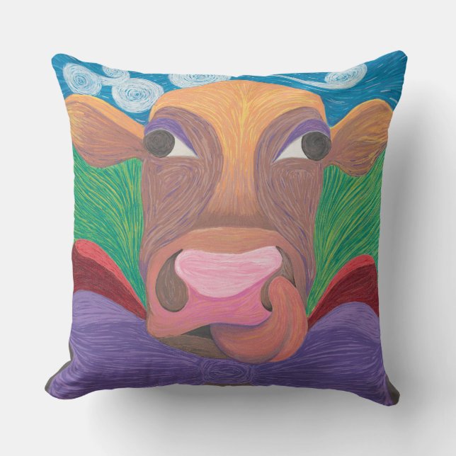 Coussin Anna Belle la vache (Recto)