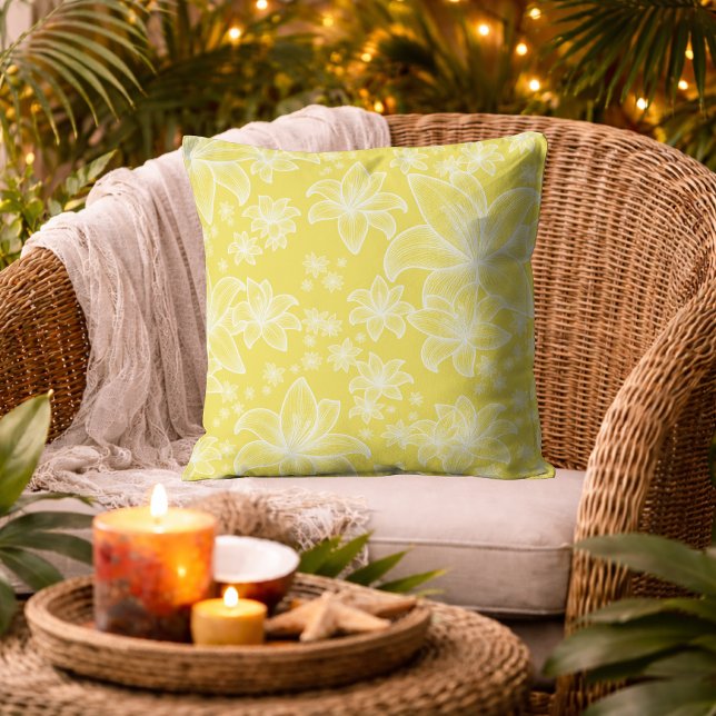 Coussin Anne 💛 Floral Jaune Clair (Créateur téléchargé)