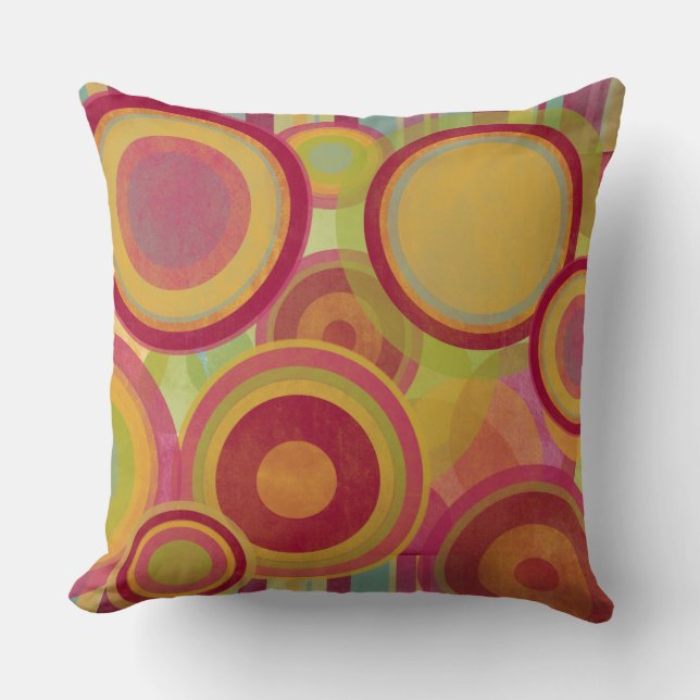 Coussin Anneaux de couleur avec des bandes vives (Recto)