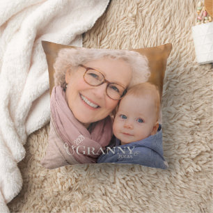 Coussin Année de création de la photo de grand-mère Modern