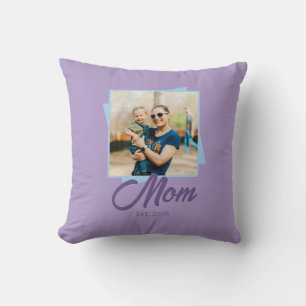 Coussin Année d'établissement de maman avec photo