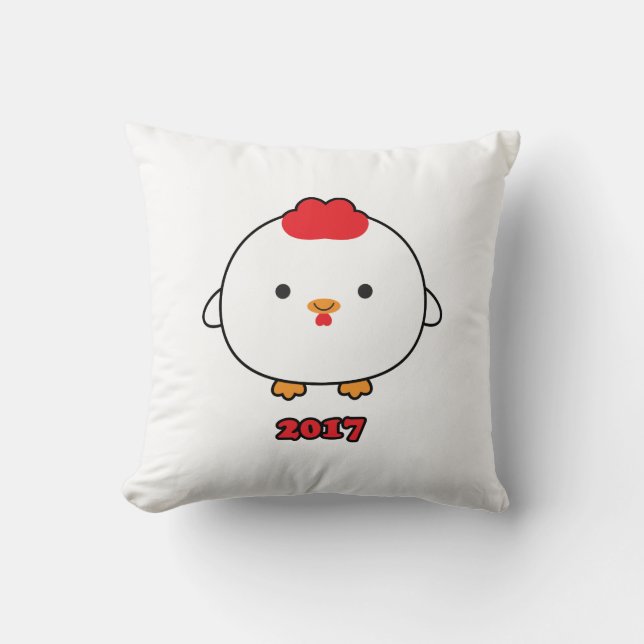 Coussin Année du carreau 2017 de coq (Recto)