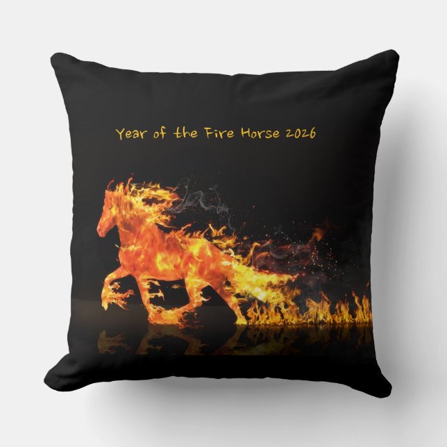 Coussin Année du Cheval 2026 (Cheval de Feu}  (Recto)