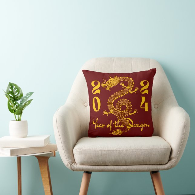 Coussin Année du Dragon en or (Chaise)