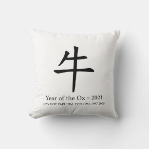 Coussin Année du X personnalisable chinois Zodiac 2021