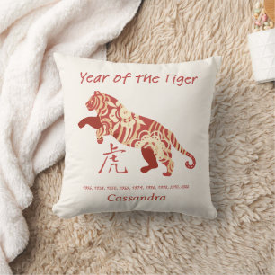 Coussin Année Zodiaque Chinoise Du Signe Animal Du Tigre