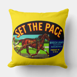 Coussin Années 1930 Définir la caisse de légumes Pace impr
