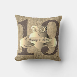 Coussin Anniversaire 19e Anniversaire Ancien Claddagh Bagu