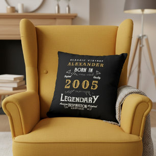 Coussin Anniversaire 21 Ans Personnalisé Né en 2005 Légend