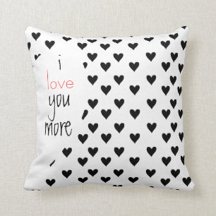 Coussin Anniversaire blanc Valentine de noir fait sur