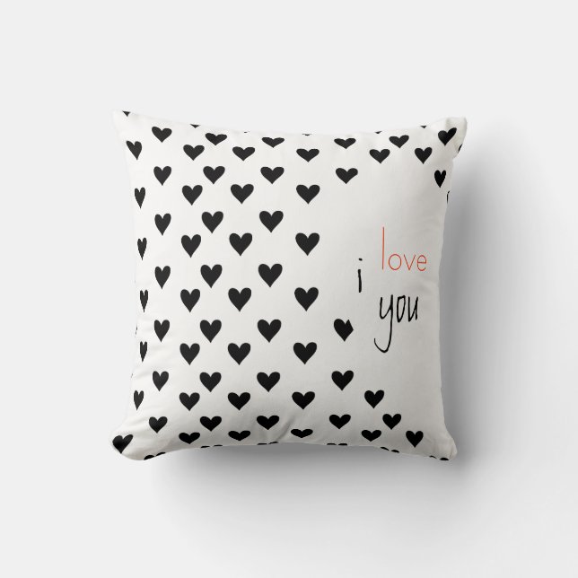 Coussin Anniversaire blanc Valentine de noir fait sur (Recto)