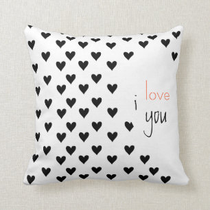Coussin Anniversaire blanc Valentine de noir fait sur