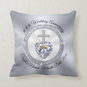 Coussin Anniversaire chrétien du diamant Cadeaux pour n'im