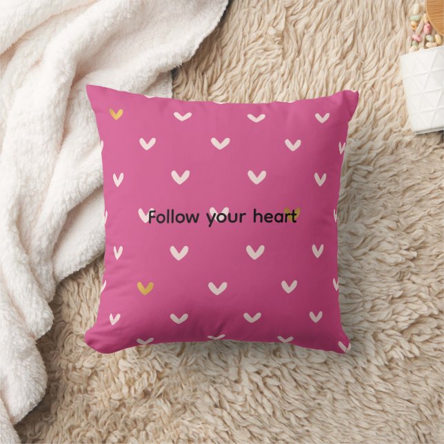 Coussin Anniversaire coeurs or rose chic (Couverture)