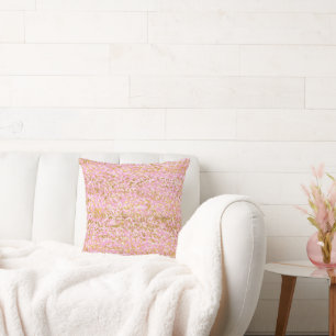 Coussin Anniversaire Confettis Blanc Or Rose