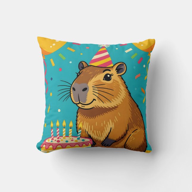 Coussin Anniversaire de Capybara (Recto)