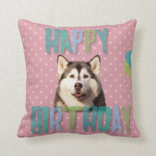 Coussin Anniversaire de chien de chien de traîneau