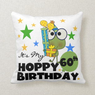 Coussin Anniversaire de houblon de Froggie soixantième