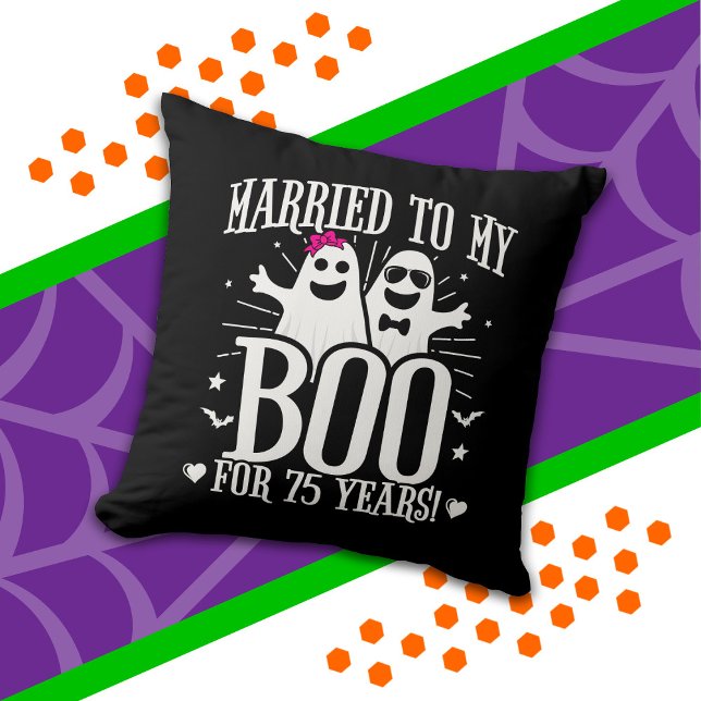Coussin Anniversaire de Mariage d'Octobre Drôle 75e Annive (Créateur téléchargé)