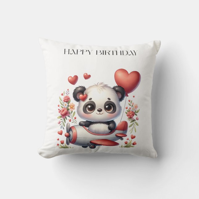 Coussin Anniversaire de Panda Pilote (Recto)