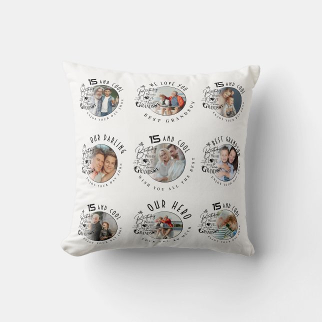 Coussin Anniversaire de petit-fils sur mesure (Recto)