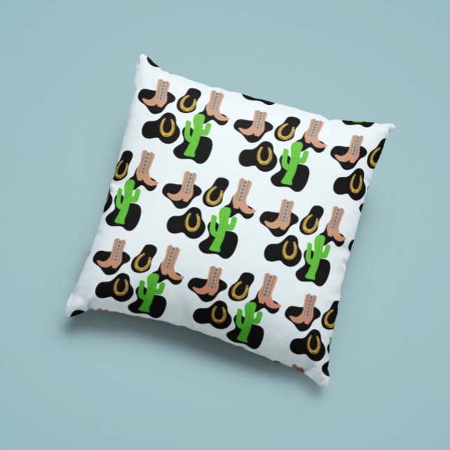 Coussin Anniversaire de Rodéo de Cowboy Occidental (Créateur téléchargé)