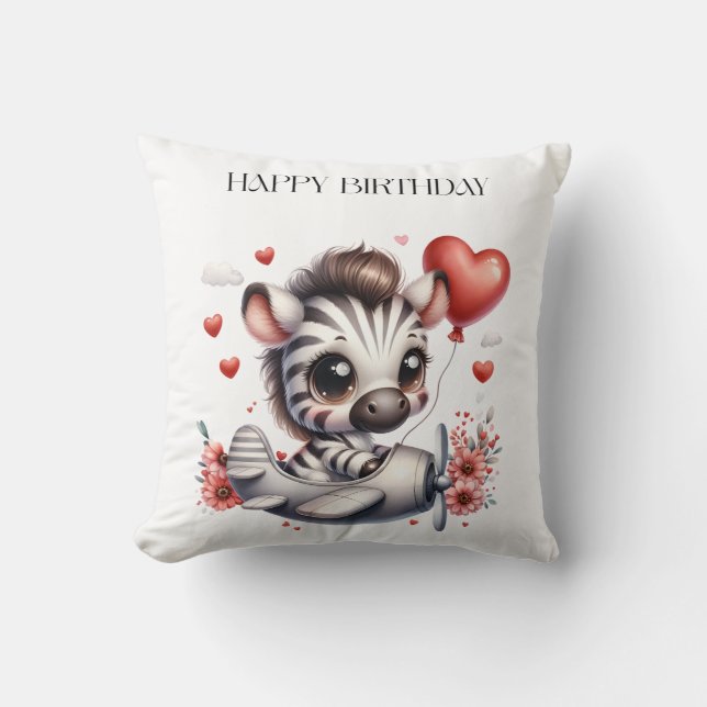 Coussin Anniversaire de Zebra Pilot (Recto)