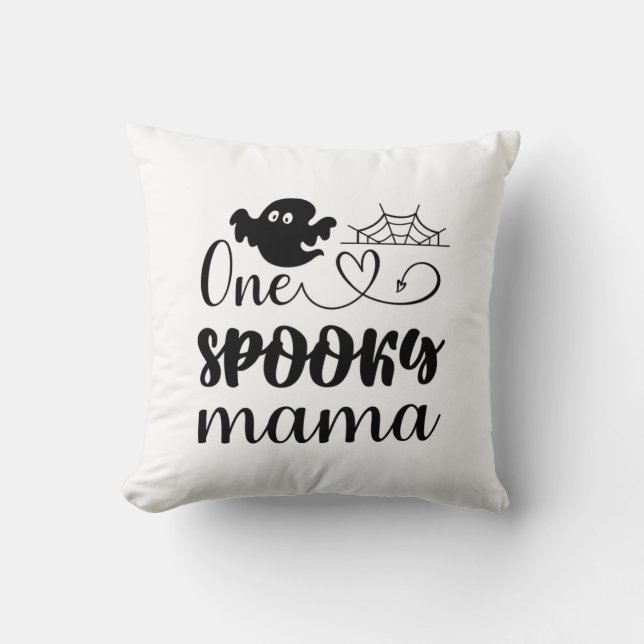 Coussin Anniversaire d'Halloween d'une maman Éffrayante (Recto)