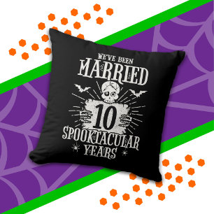 Coussin Anniversaire du 10e Mariage de Spooktacular d'Hall