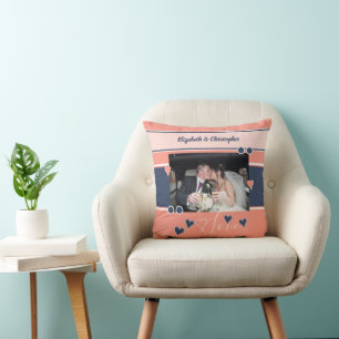 Coussin Anniversaire du corail et de la marine avec photo