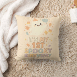 Coussin Anniversaire effrayant personnalisé d'Halloween 1e