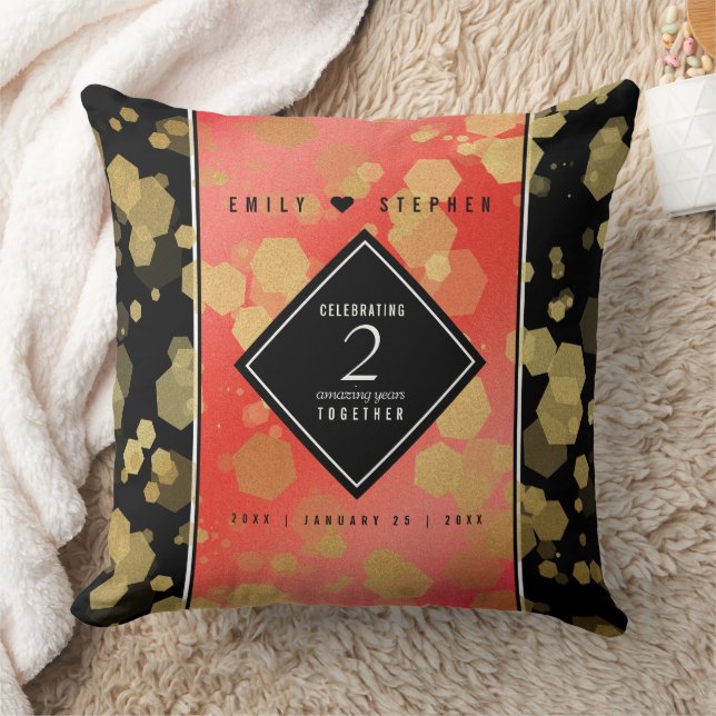 Coussin Anniversaire élégant du 2ème Mariage Garnet (Couverture)