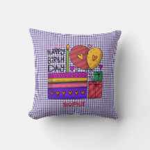 Anniversaire En vichy violet et rouge