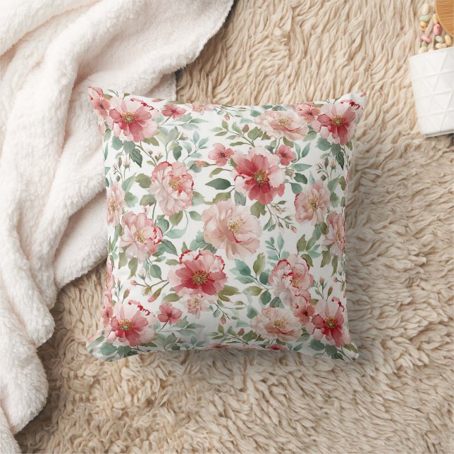 Coussin Anniversaire Fleurs Roses Rouges (Couverture)