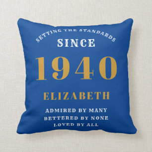 Coussin Anniversaire personnalisé 1940 Ajouter votre nom B