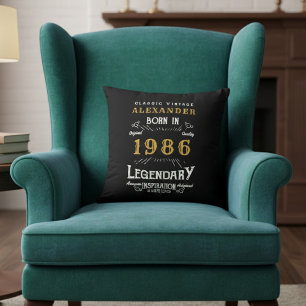 Coussin Anniversaire Personnalisé 40 Ans Né en 1986 Légend