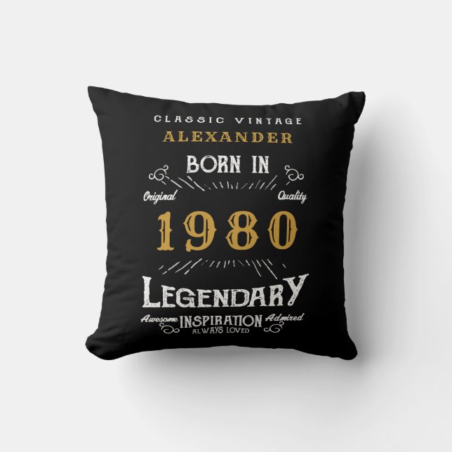 Coussin Anniversaire Personnalisé Ajoutez Votre Nom 1980 L (Recto)