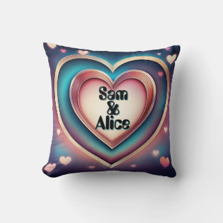 Coussin Anniversaire personnalisé des noms de date cardiaq