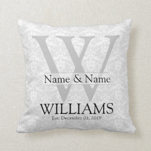 Coussin Anniversaire personnalisé, mariage, damassé