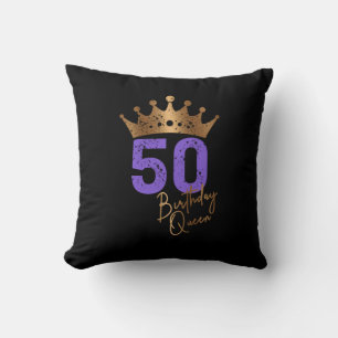 Coussin Anniversaire Reine 50 pour 50e anniversaire couron