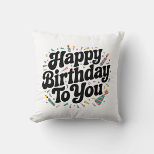 Coussin Anniversaire Rétro Confettis