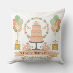 Coussin anniversaire rustique chic et moderne